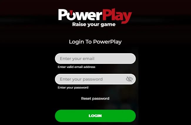 Login to Powerplay Canadian Casino